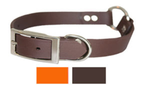 Duro-soft leather hunting collar with center ring