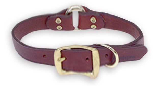 Leather Center Ring Dog Collar