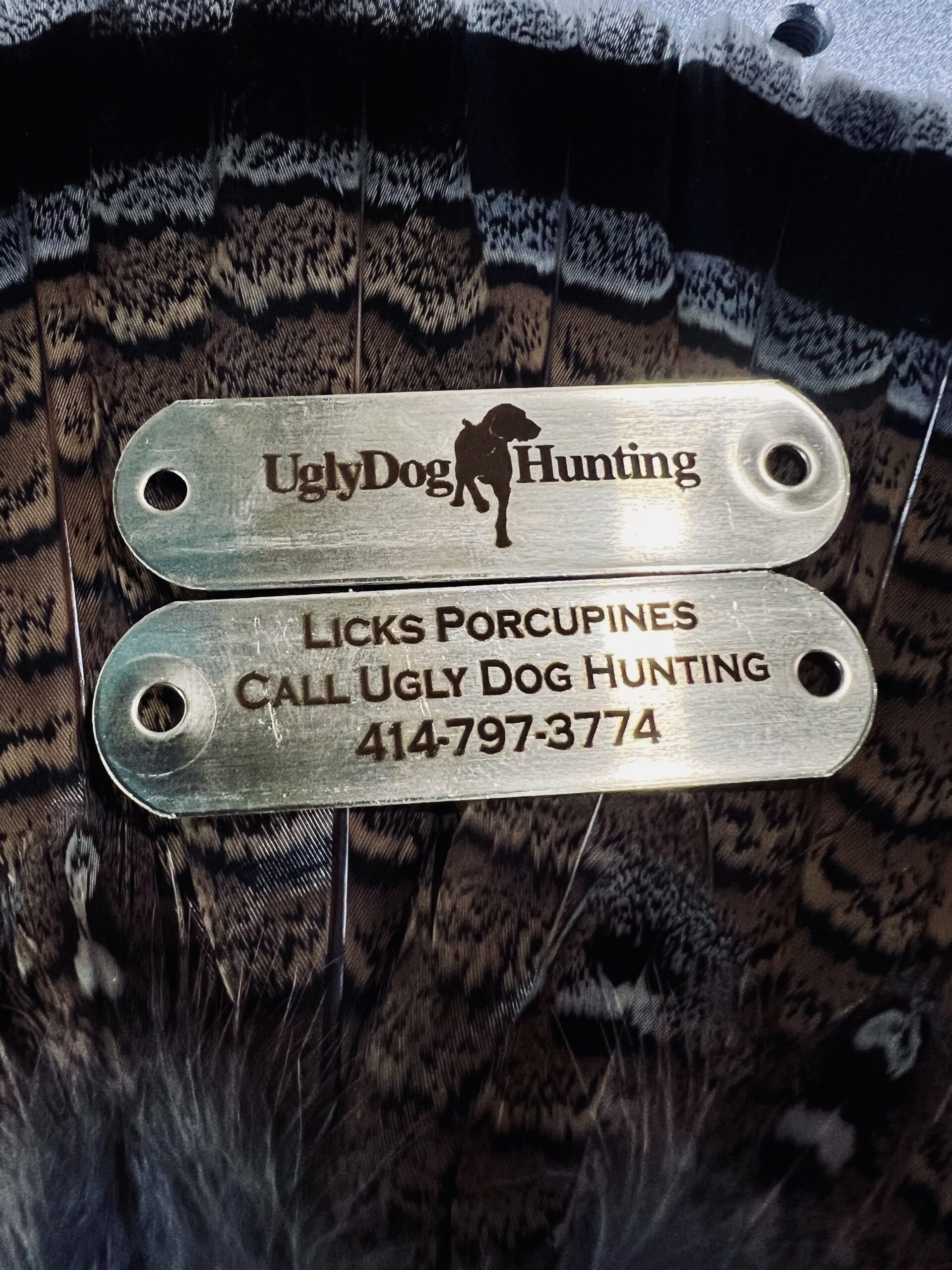 Laser Engraved Dog Collar Nameplate - Ugly Dog Hunting